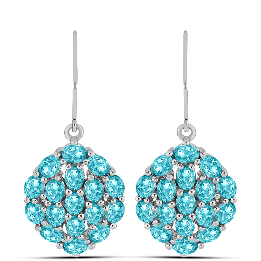Silberohrringe mit Paraiba Quarz
