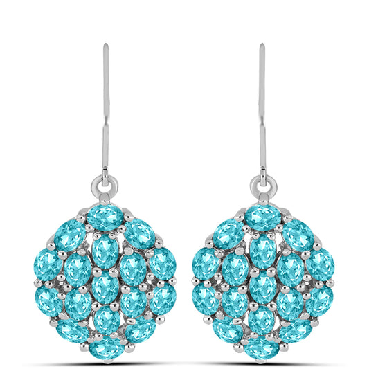 Silberohrringe mit Paraiba Quarz