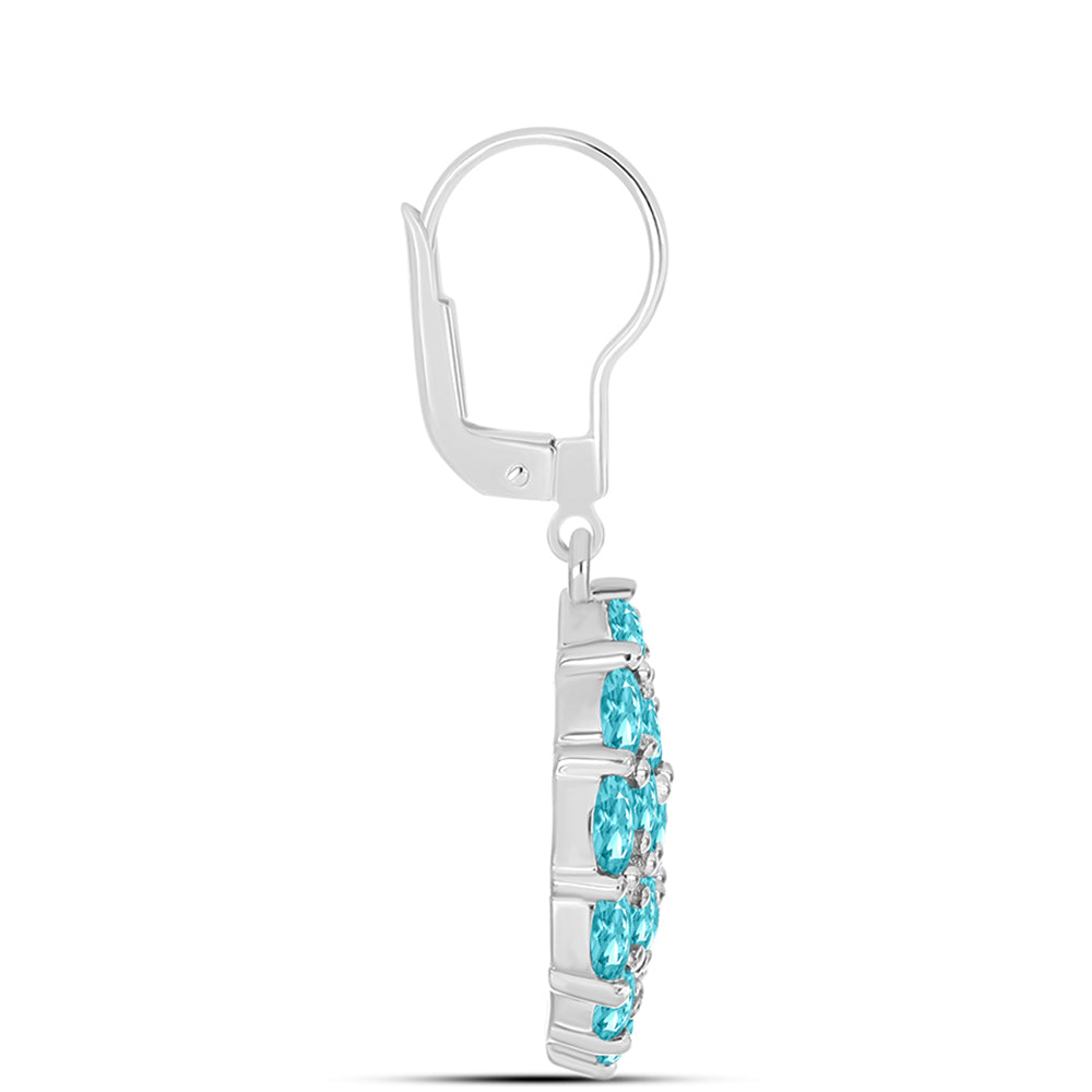 Silberohrringe mit Paraiba Quarz 2 