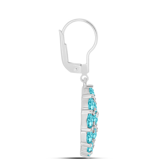Silberohrringe mit Paraiba Quarz
