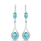 Silberohrringe mit Paraiba Quarz und weißem Topas