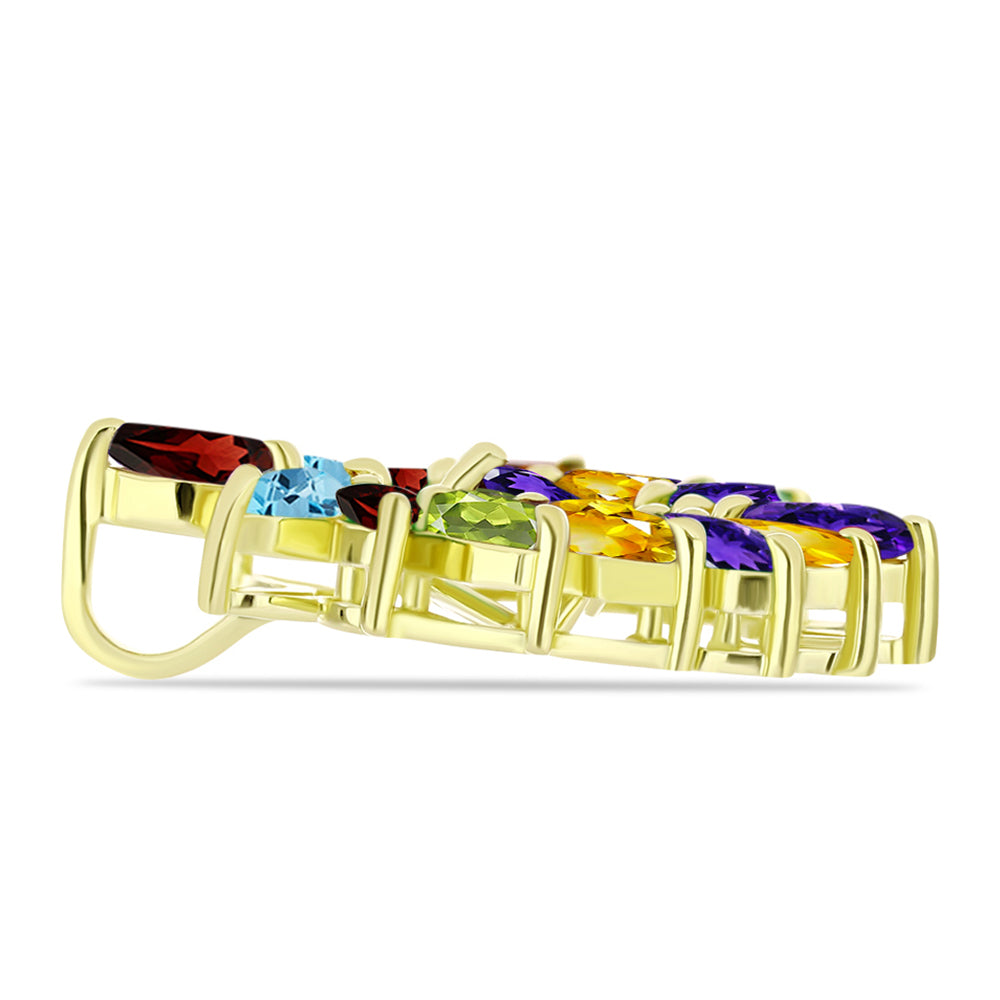 Goldplattierter Silberanhänger mit Barton Granat und marokkanischem Amethyst