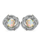 Goldplattierte Silberohrringe mit Welo-Opal und weißem Topas
