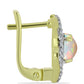 Goldplattierte Silberohrringe mit Welo-Opal und weißem Topas