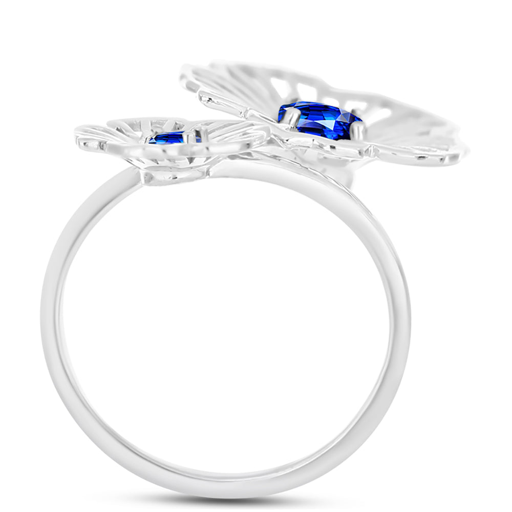 Silberring mit australischem blauem Saphir