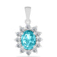 Silberanhänger mit Paraiba Quarz und weißem Topas