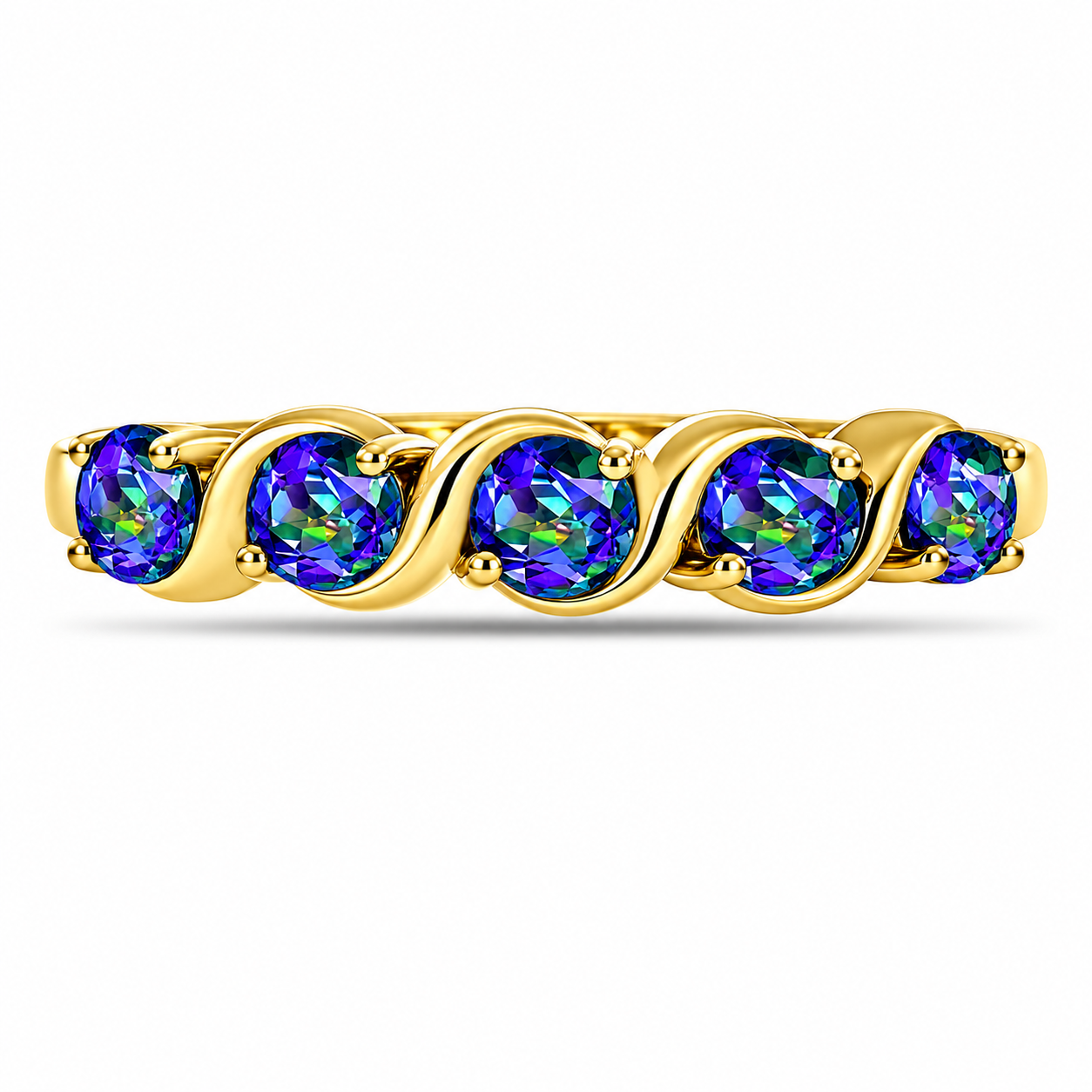 Goldplattierter Silberring mit mystischem Topas