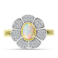 Goldplattierter Silberring mit Welo-Opal und weißem Topas