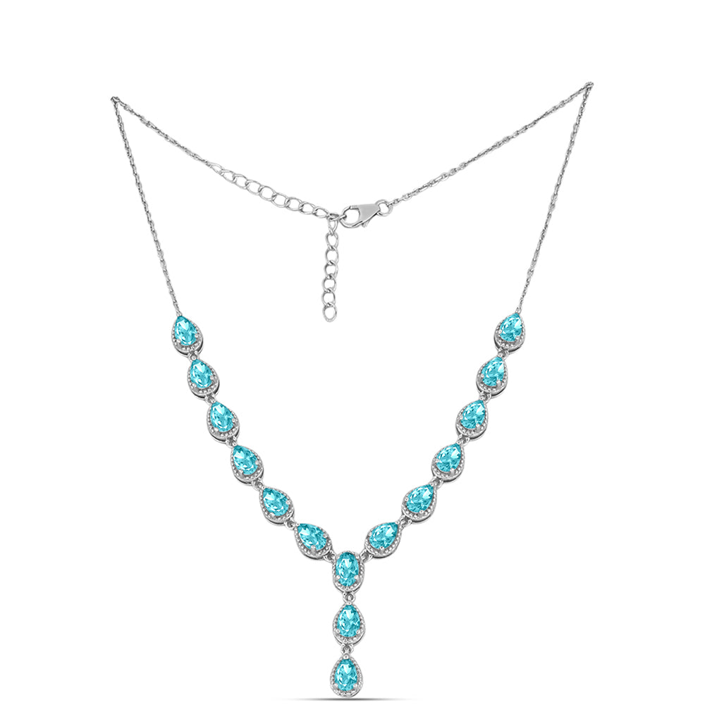 Silberhalskette mit Paraiba Quarz 1 