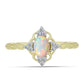 Goldplattierter Silberring mit Welo-Opal und weißem Topas