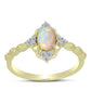 Goldplattierter Silberring mit Welo-Opal und weißem Topas