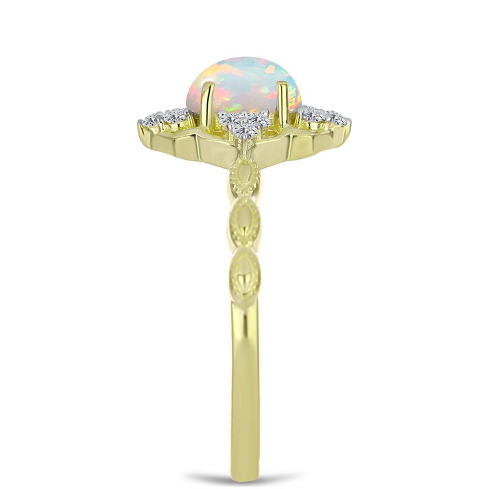 Goldplattierter Silberring mit Welo-Opal und weißem Topas 4 