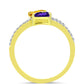 Goldplattierter Silberring mit marokkanischem Amethyst und Zitrin aus dem Ural