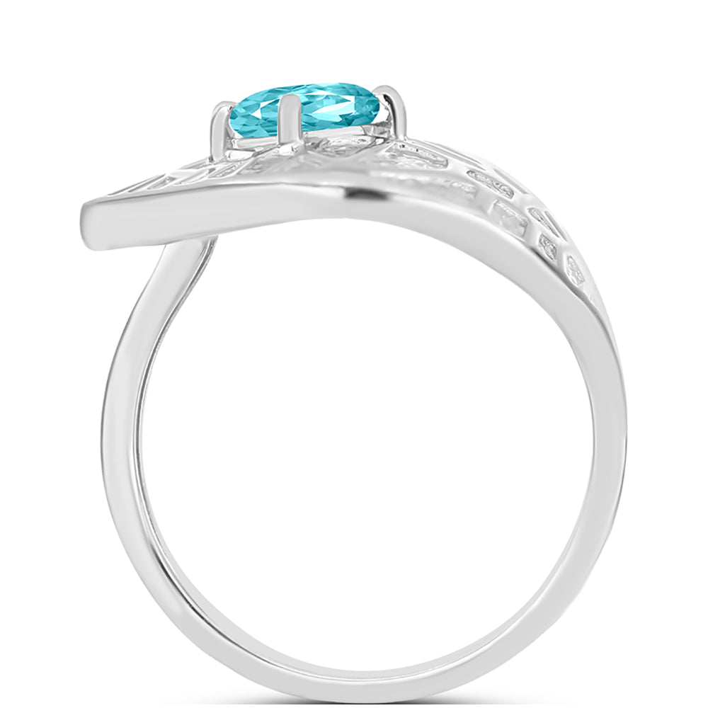 Silberring mit Paraiba Quarz