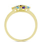 Goldplattierter Silberring mit Barton Granat und marokkanischem Amethyst