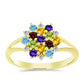 Goldplattierter Silberring mit Barton Granat und marokkanischem Amethyst