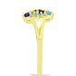 Goldplattierter Silberring mit Barton Granat und marokkanischem Amethyst