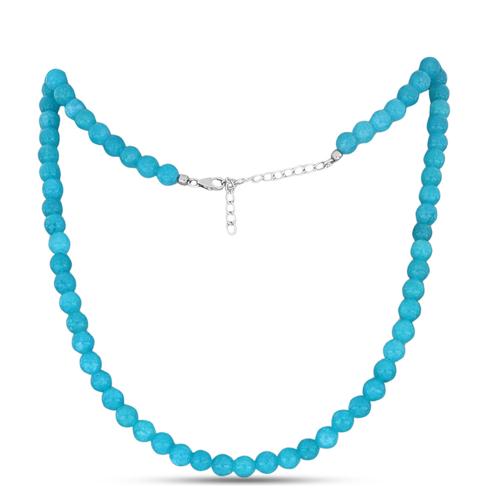 Silberhalskette mit Paraiba Quarz 1 