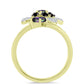 Goldplattierter Silberring mit mystischem Topas und schwarzem Spinell