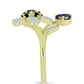 Goldplattierter Silberring mit mystischem Topas und schwarzem Spinell