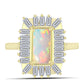 Goldplattierter Silberring mit Welo-Opal und weißem Zirkon
