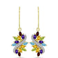 Goldplattierte Silberohrringe mit Barton Granat und marokkanischem Amethyst