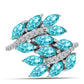 Silberring mit Paraiba Quarz und weißem Topas