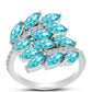 Silberring mit Paraiba Quarz und weißem Topas