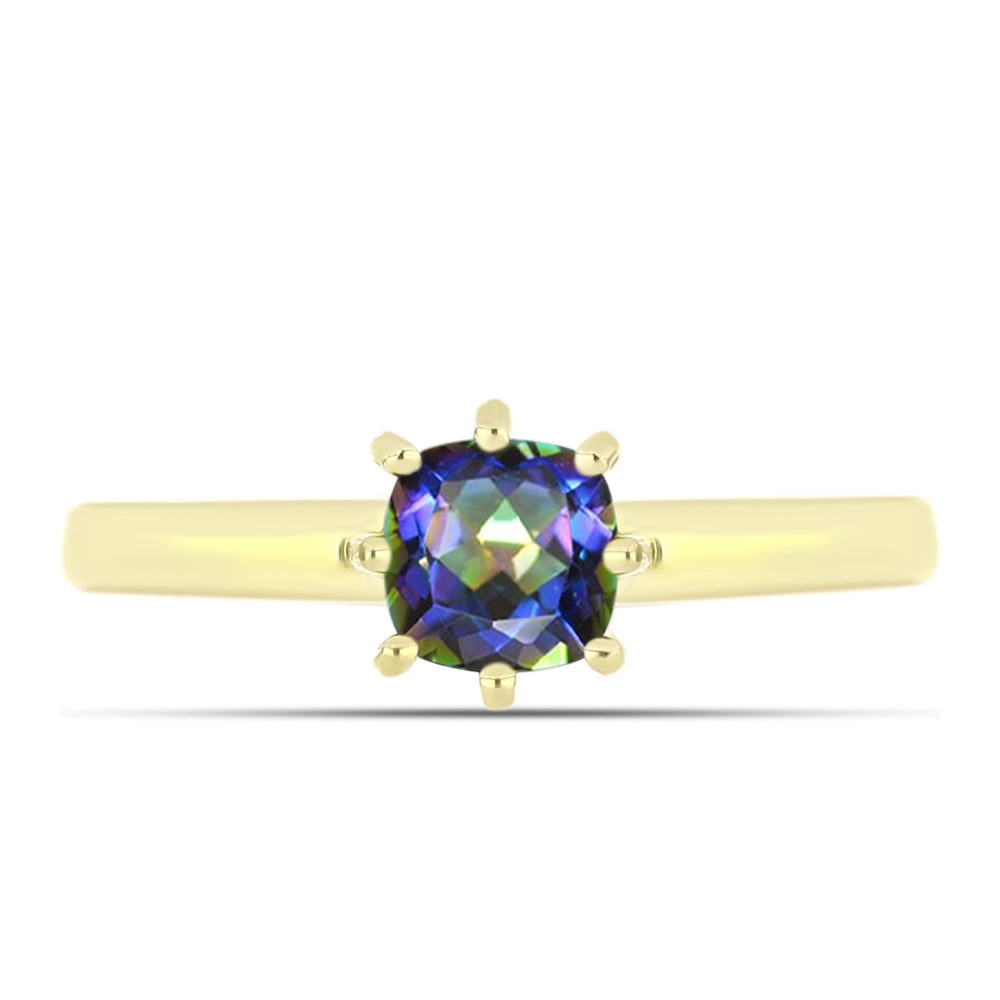Goldplattierter Silberring mit mystischem Topas