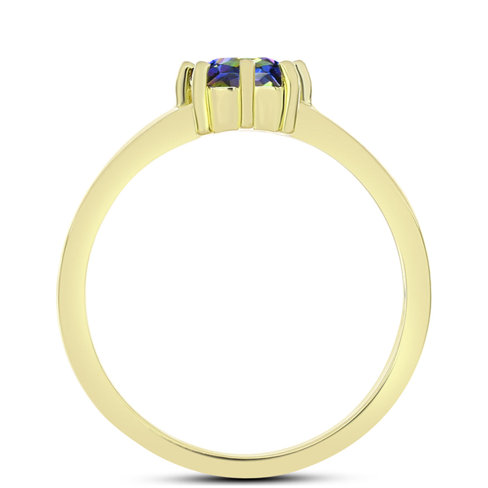 Goldplattierter Silberring mit mystischem Topas 2 