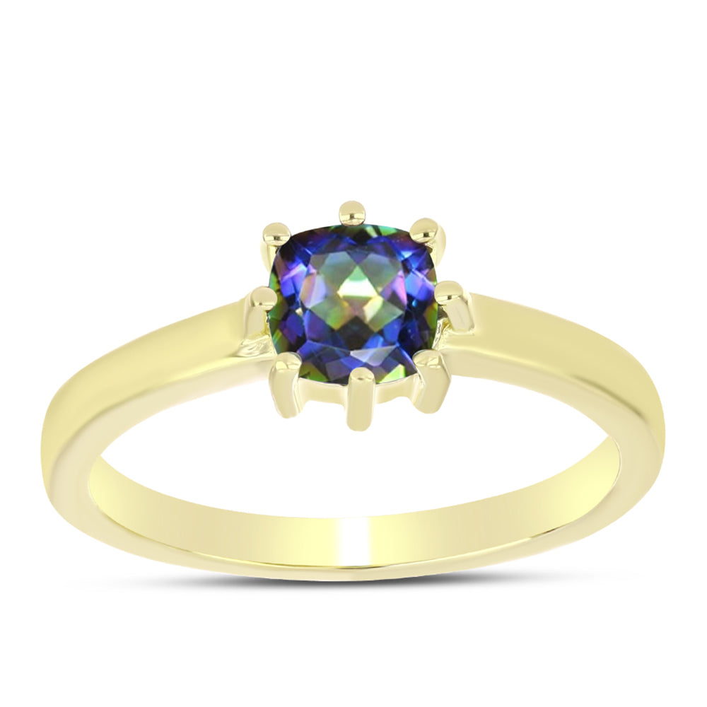 Goldplattierter Silberring mit mystischem Topas