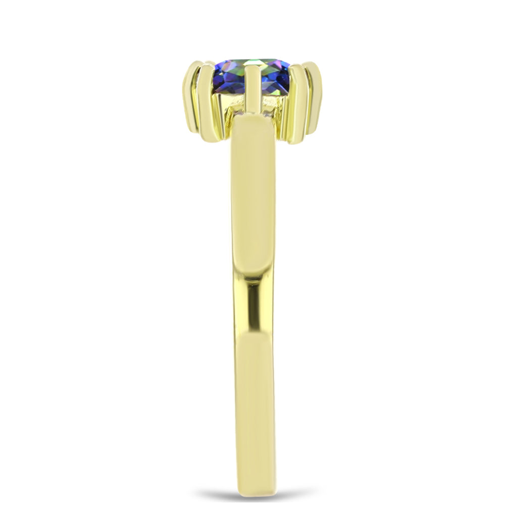 Goldplattierter Silberring mit mystischem Topas