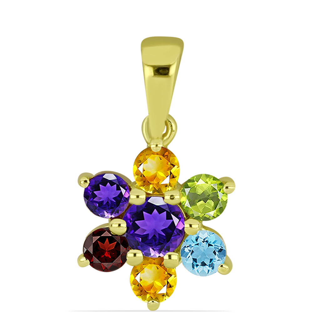 Goldplattierter Silberanhänger mit Barton Granat und marokkanischem Amethyst 1 