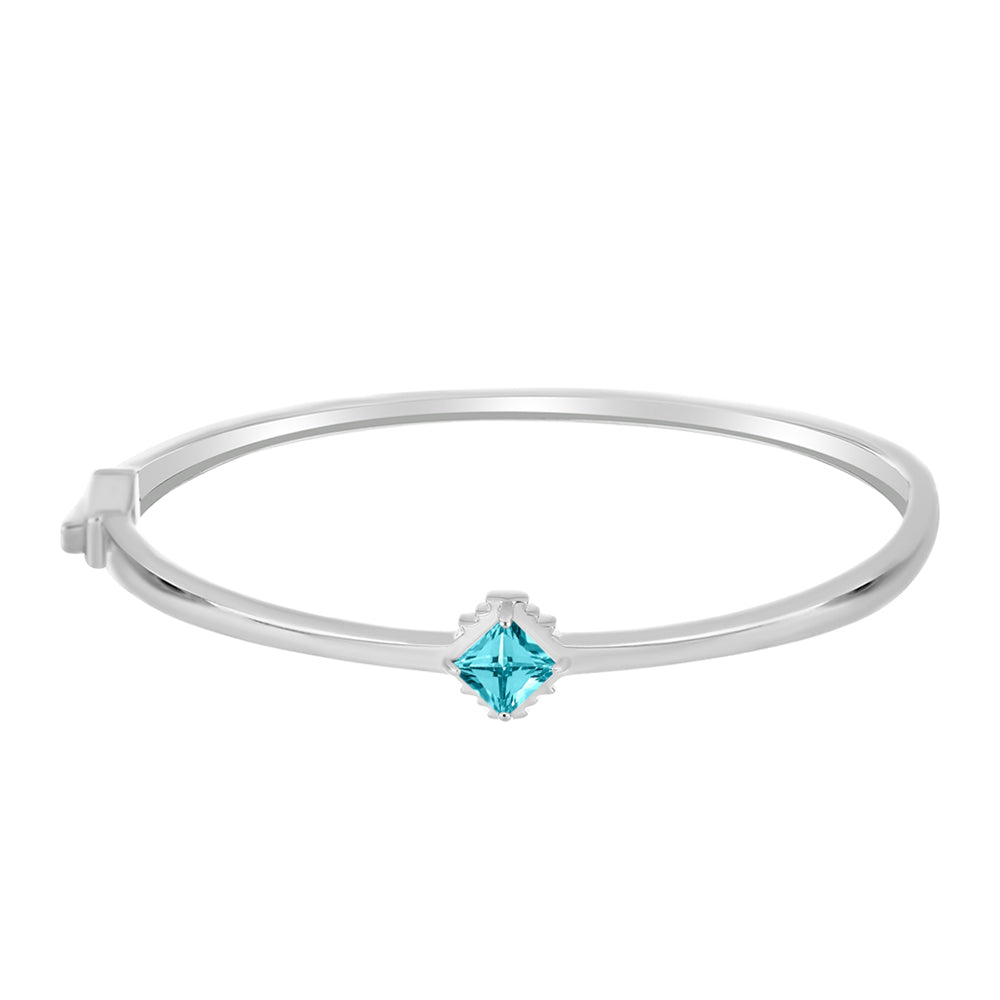 Silberarmreif mit Paraiba Quarz 2 