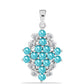 Silberanhänger mit Paraiba Quarz und weißem Topas