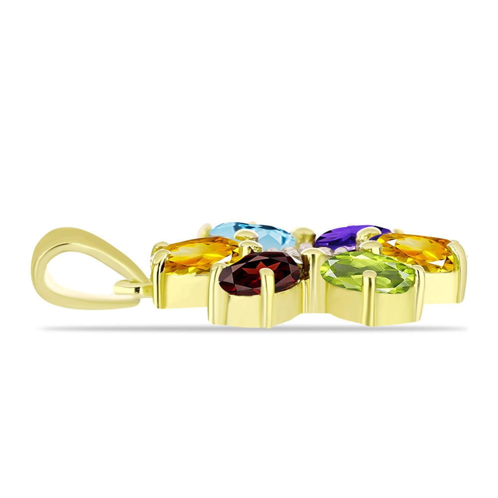 Goldplattierter Silberanhänger mit Barton Granat und marokkanischem Amethyst 2 
