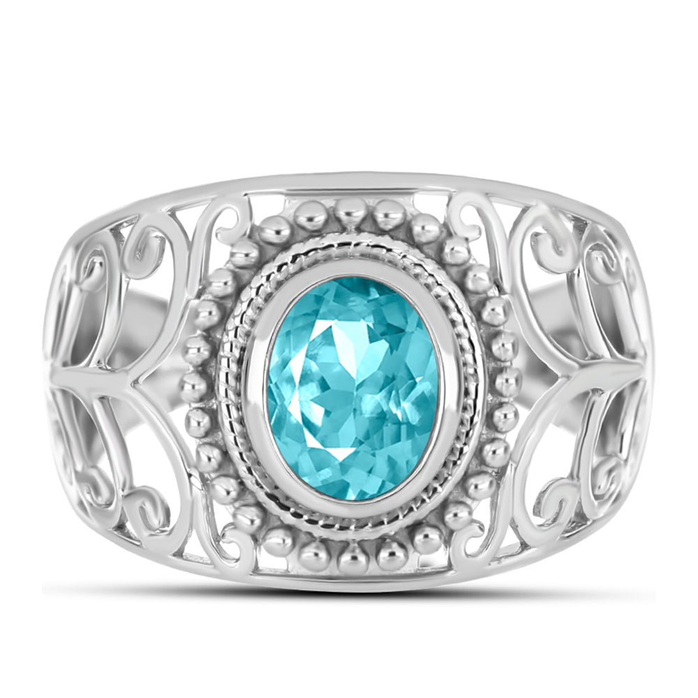 Silberring mit Paraiba Quarz