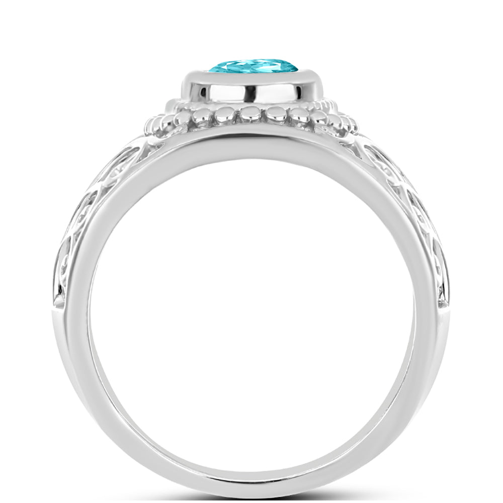 Silberring mit Paraiba Quarz