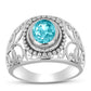 Silberring mit Paraiba Quarz