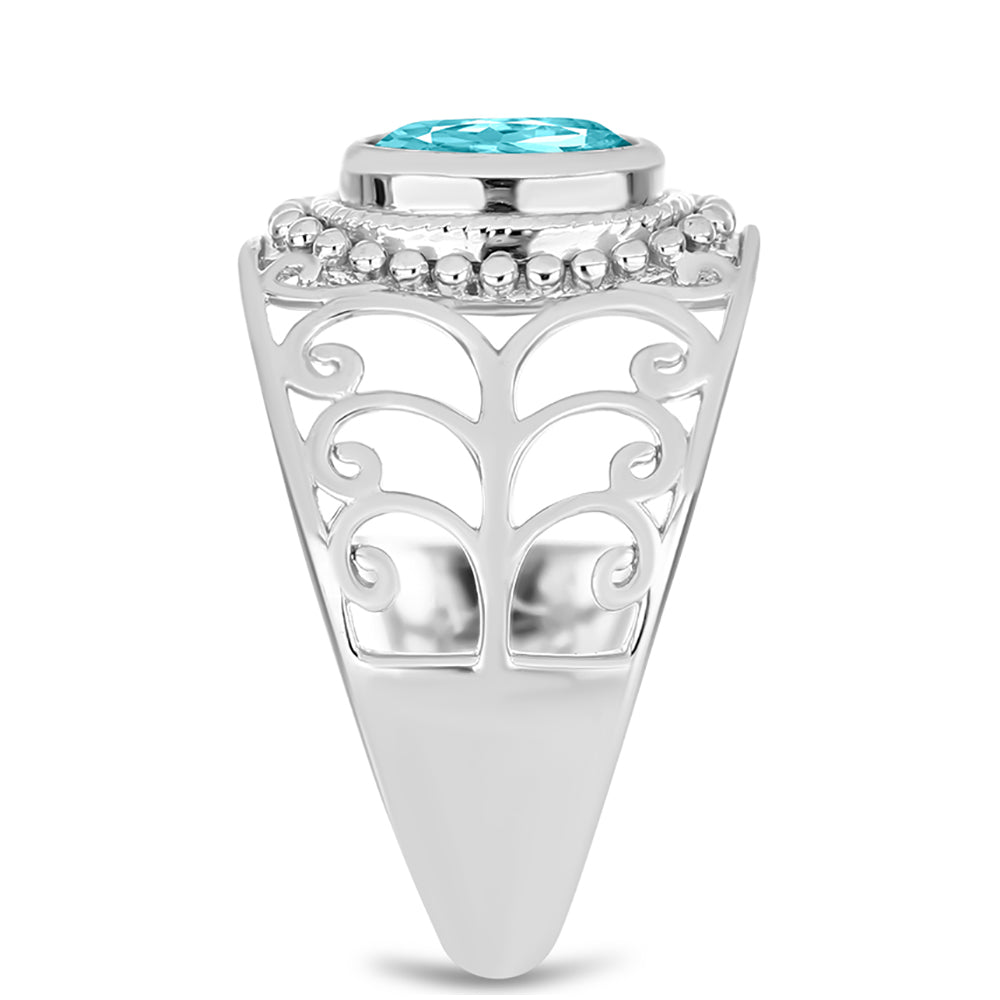 Silberring mit Paraiba Quarz 4 
