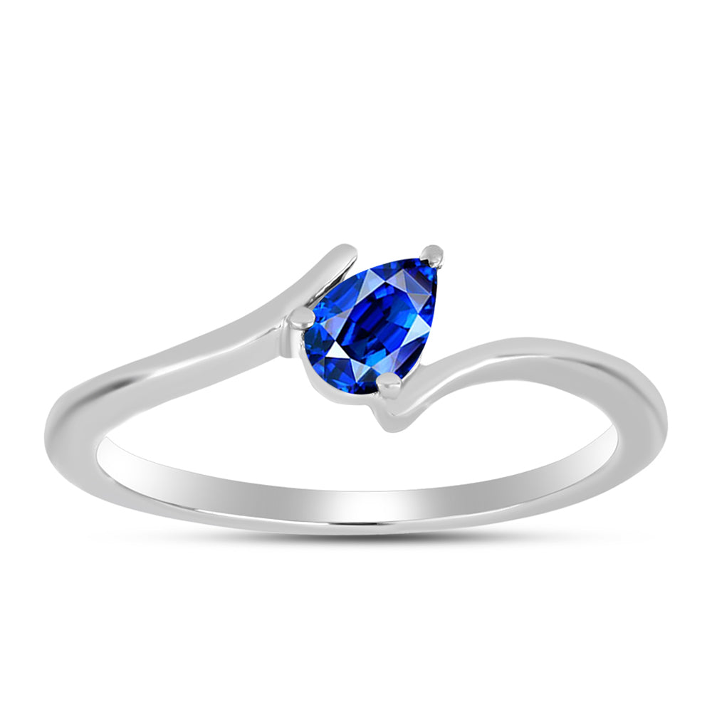 Silberring mit australischem blauem Saphir 3 