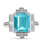 Silberring mit Paraiba Quarz und weißem Topas