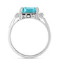 Silberring mit Paraiba Quarz und weißem Topas