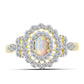 Goldplattierter Silberring mit Welo-Opal und weißem Topas