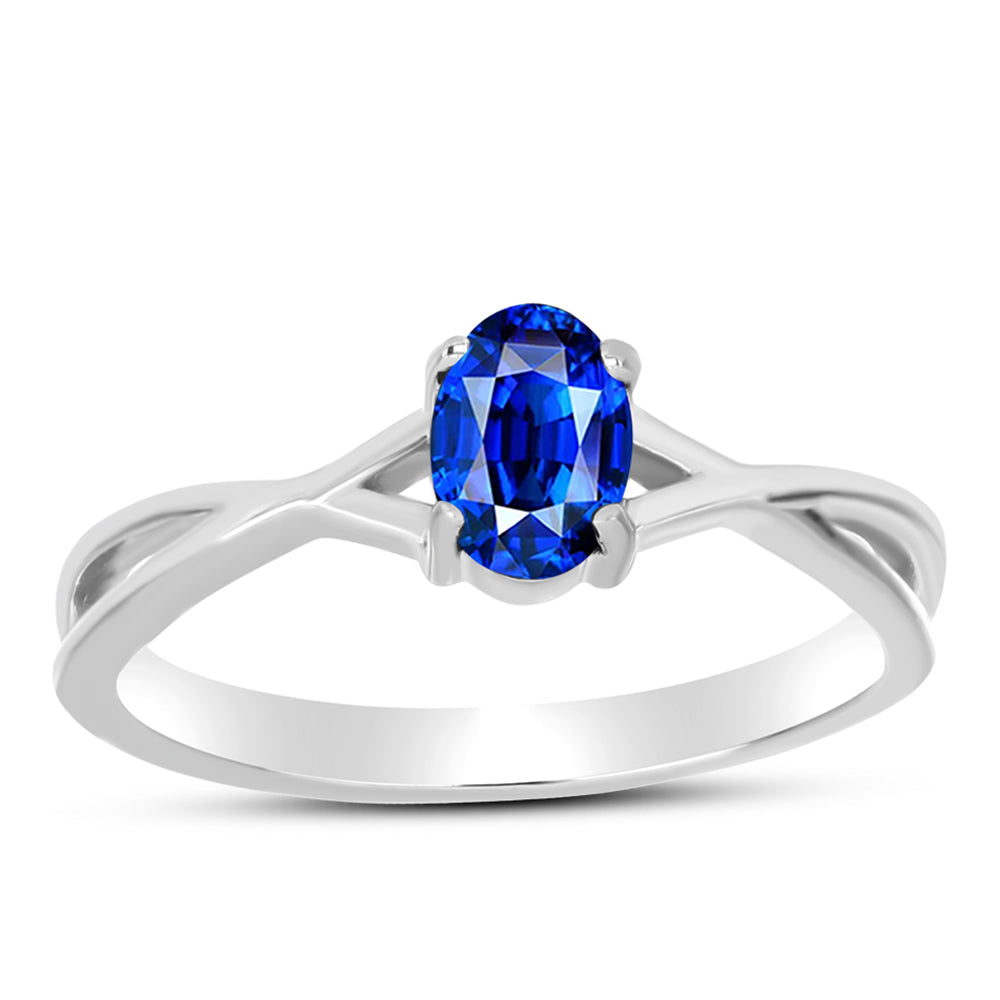 Silberring mit australischem blauem Saphir 3 