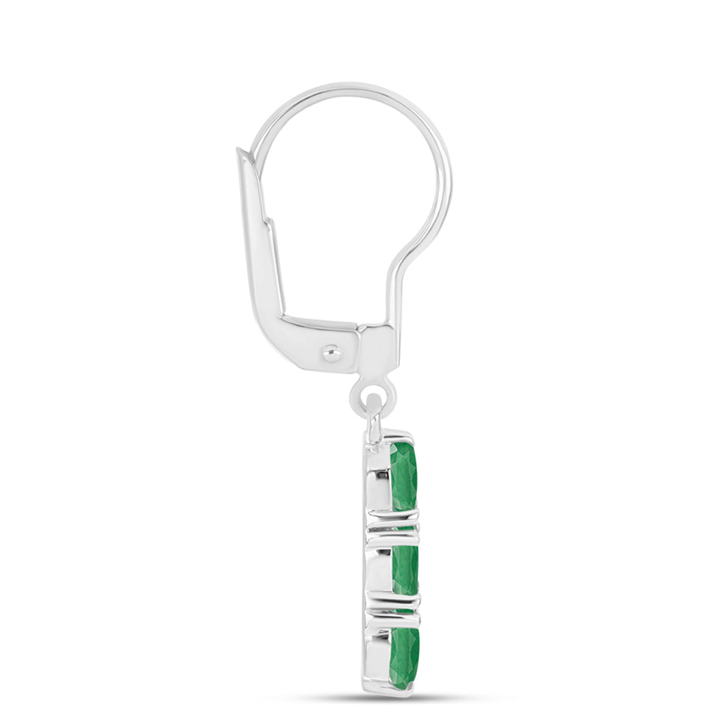 Silberohrringe mit brasilianischem Smaragd 2 