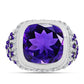 Silberring mit marokkanischem Amethyst und weißem Topas