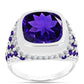 Silberring mit marokkanischem Amethyst und weißem Topas