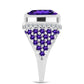 Silberring mit marokkanischem Amethyst und weißem Topas