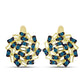 Goldplattierte Silberohrringe mit blauem Diamant